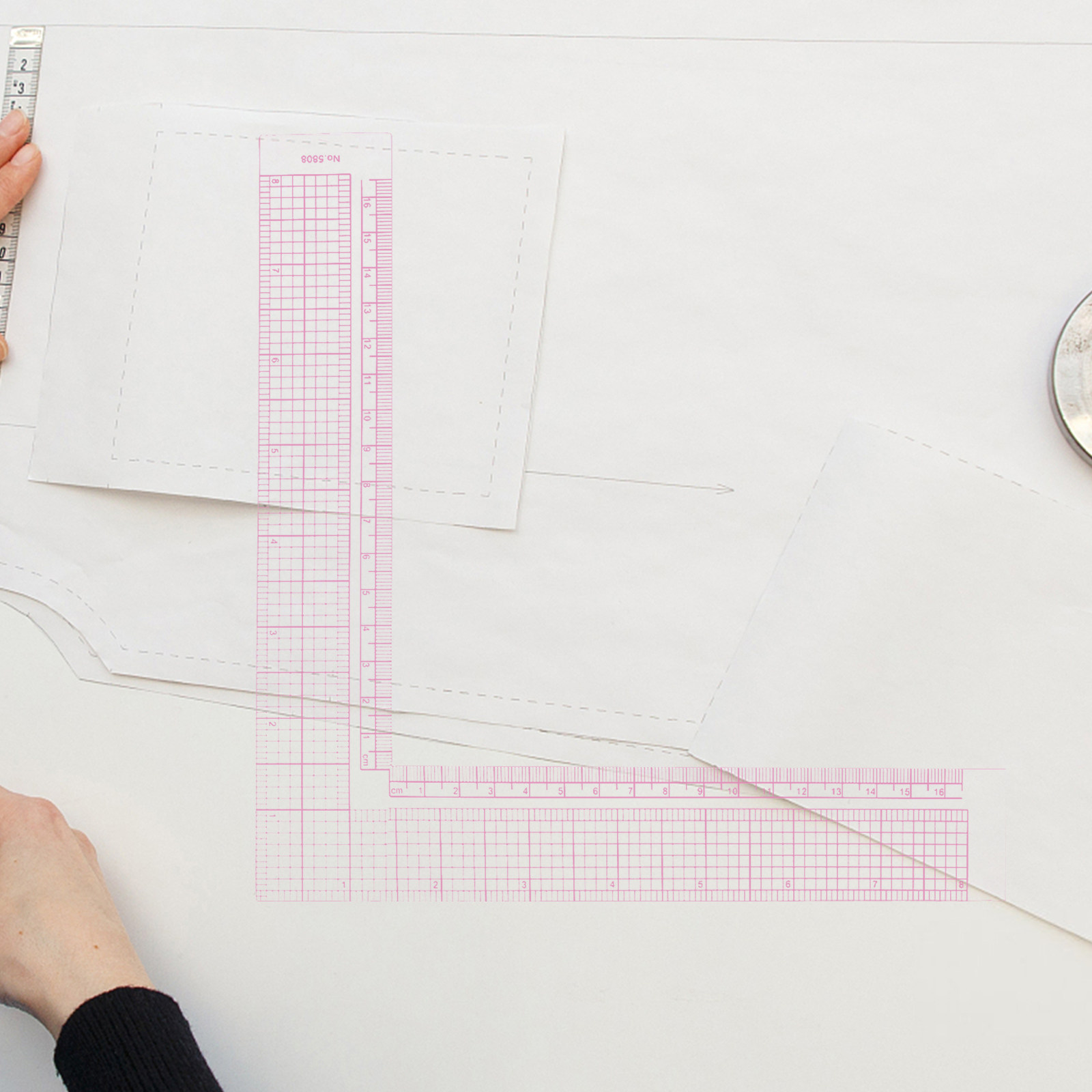 Quilting Ruler Square - Plastic L Right Angle Sewing Ruler