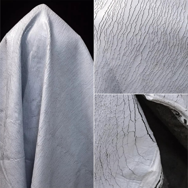 Is Sewing Textile Art - Grey Retro Cracked Leather Texture Heavyweight