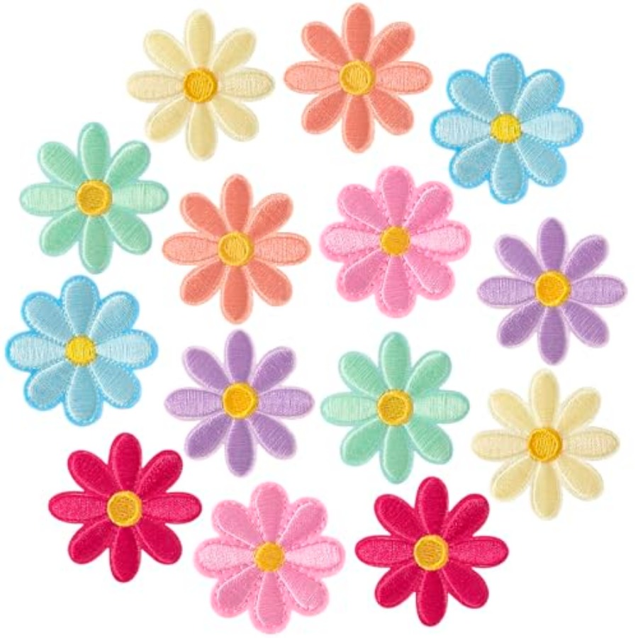 Sewing Jackets - 14 Pcs Flower Iron on Patches,