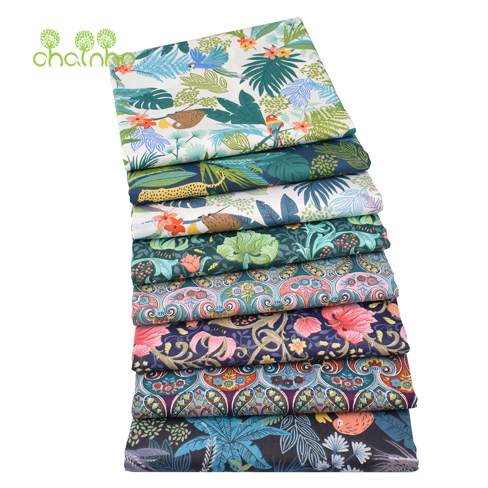 Textile For Sewing - Chainho,Printed Twill Cotton Fabric,Cartoon Jungel,DIY Sewing