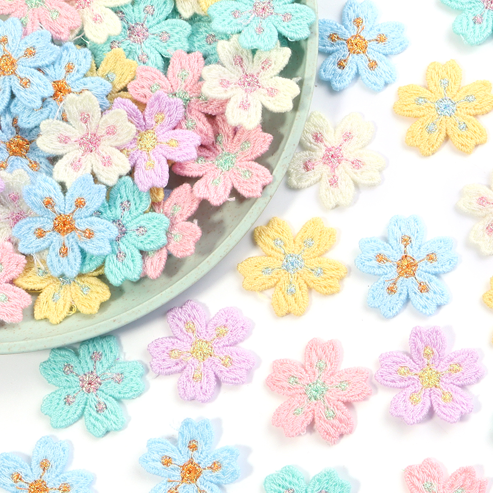 Sewing Art - 20pcs/lot Colorful 2.4cm Embroidery Flower Appliques