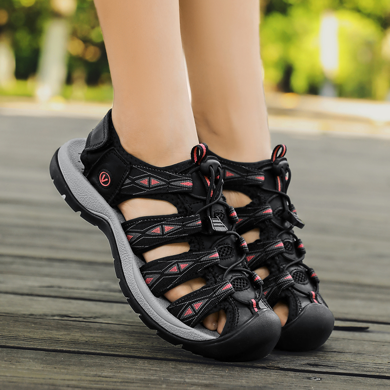 Elastic Waistband Roll - New Summer Genuine Leather Women's Sandals