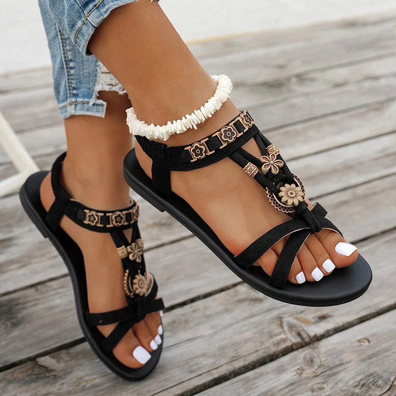 Flower Beaded Bohemian Sandals – обзор и цена Elastic Waistband Roll