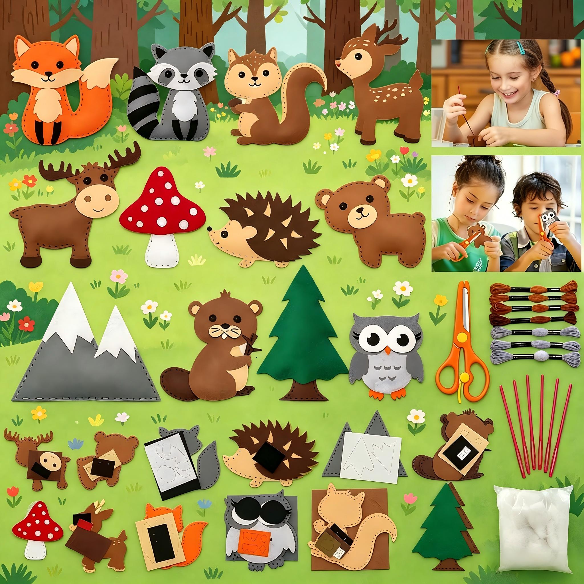 Sewing Kit for Kids Woodland A – обзор и цена Textile Sewing Kit