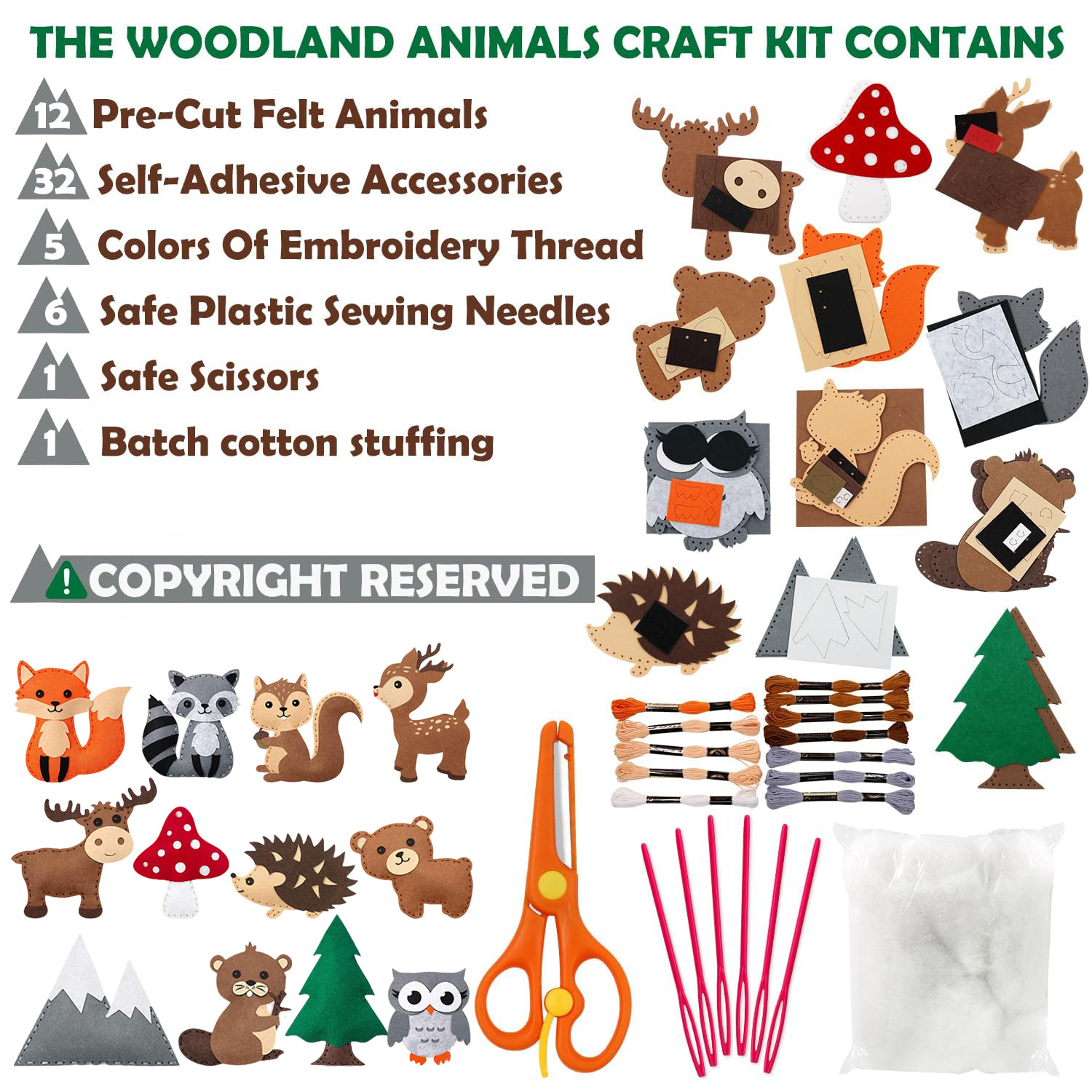 Sewing Kit for Kids Woodland A – обзор и цена Textile Sewing Kit