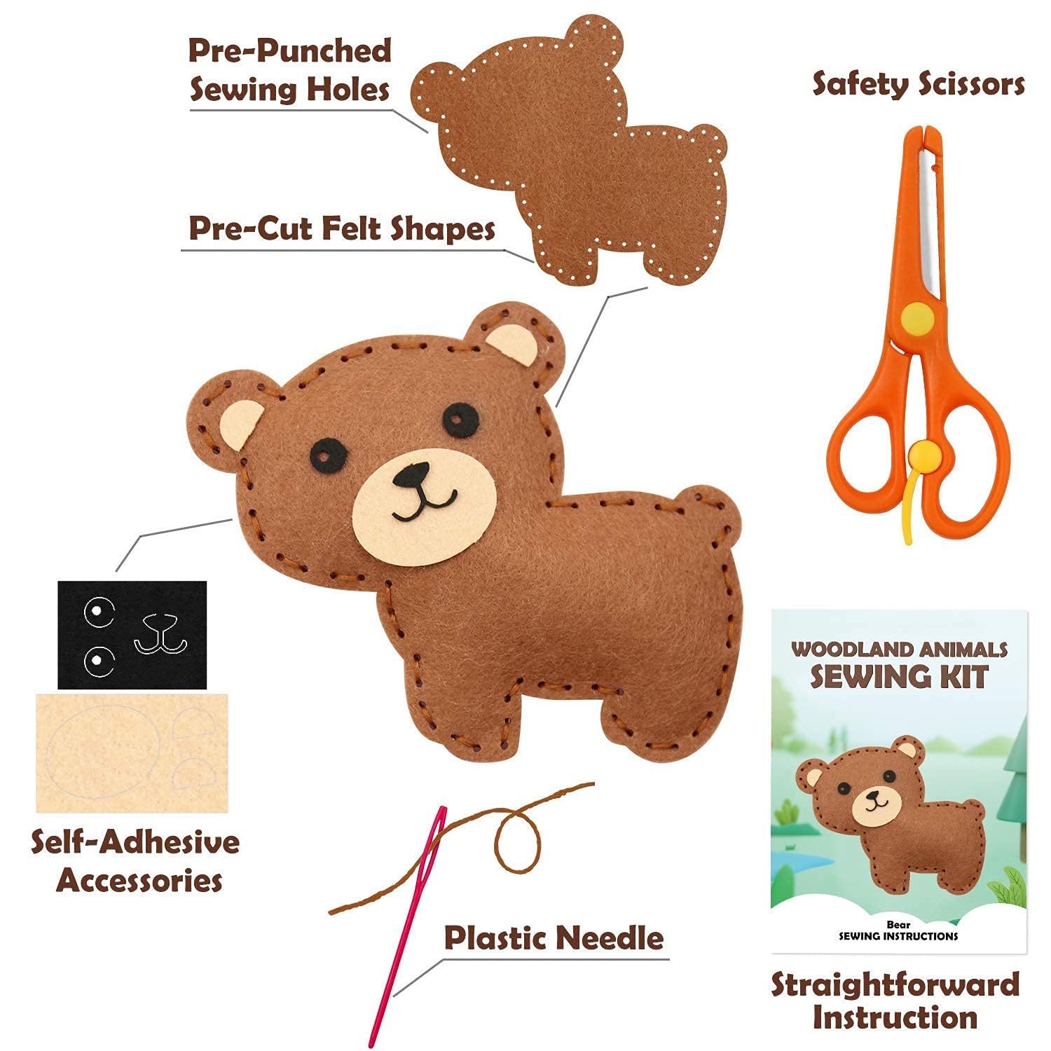 Sewing Kit for Kids Woodland A – обзор и цена Textile Sewing Kit