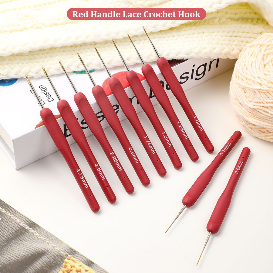 10pcs Red Crochet Set Kit Sili – обзор и цена Textile Sewing Kit
