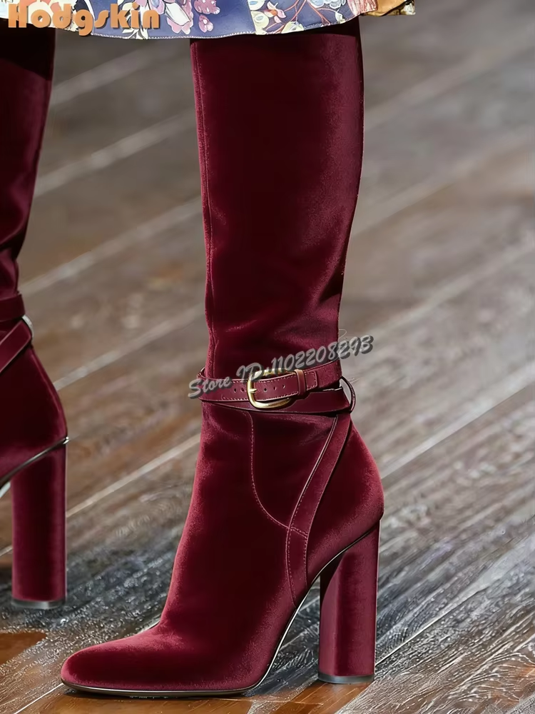 Retro Buckle Straps Boots Sued – обзор и цена Sewing Zipper