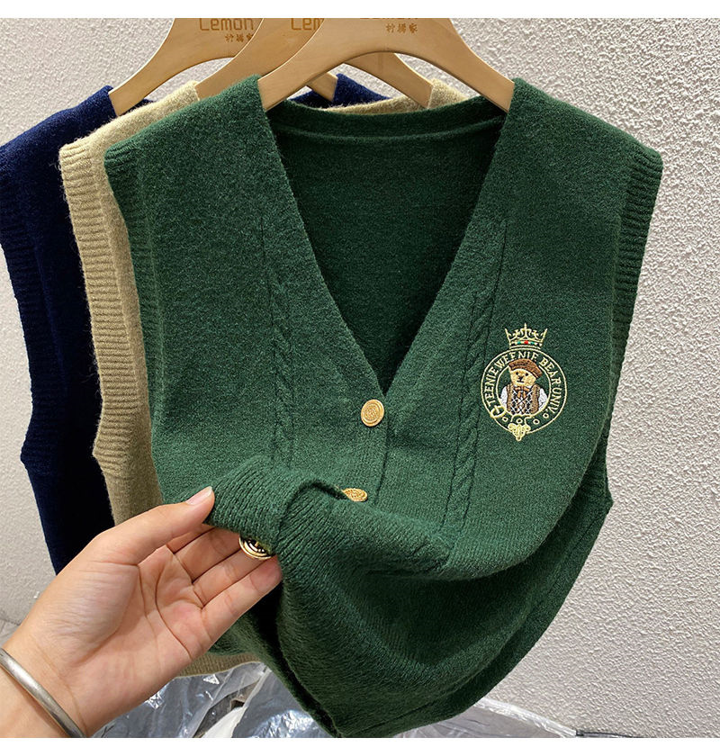 New Embroidered Bear Knitted L – обзор и цена Sewing Vest