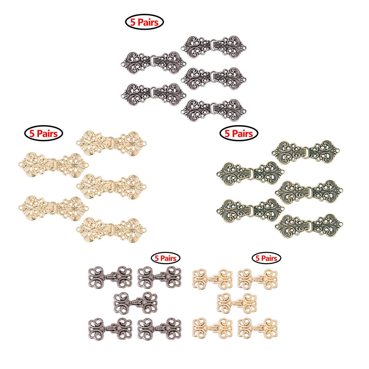 5 Pairs Cape Cloak Buckles Swi – обзор и цена Hook Eye Fastener