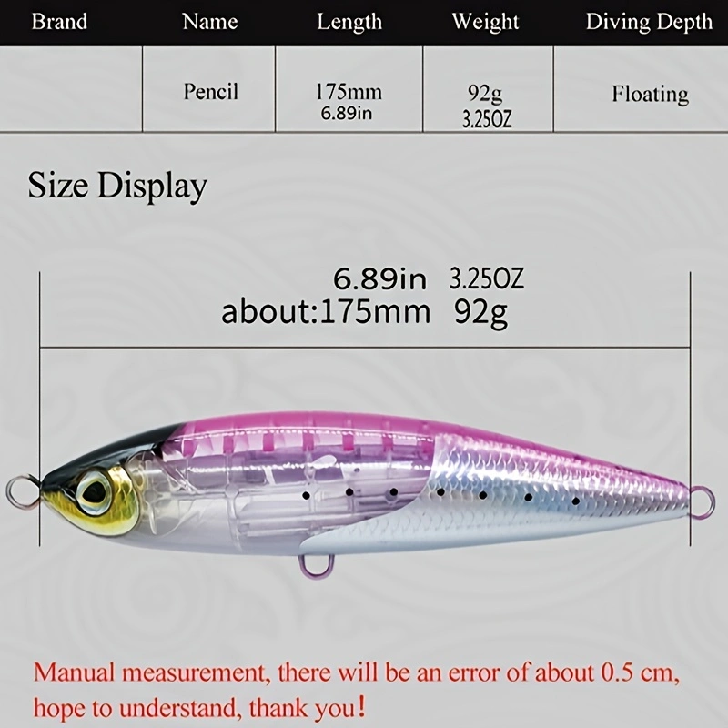 17.5CM 92G Floating Pencil Lur – обзор и цена Sewing Gt