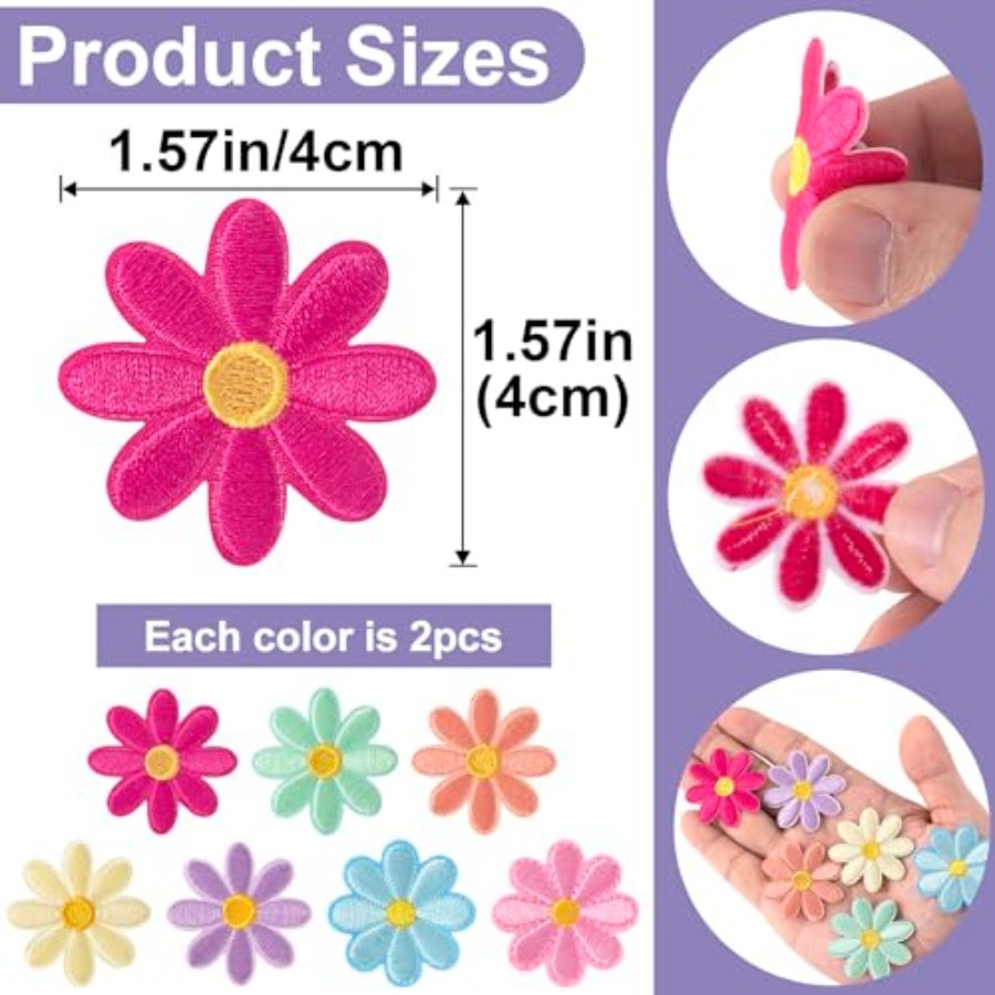 14 Pcs Flower Iron on Patches, – обзор и цена Sewing Jackets