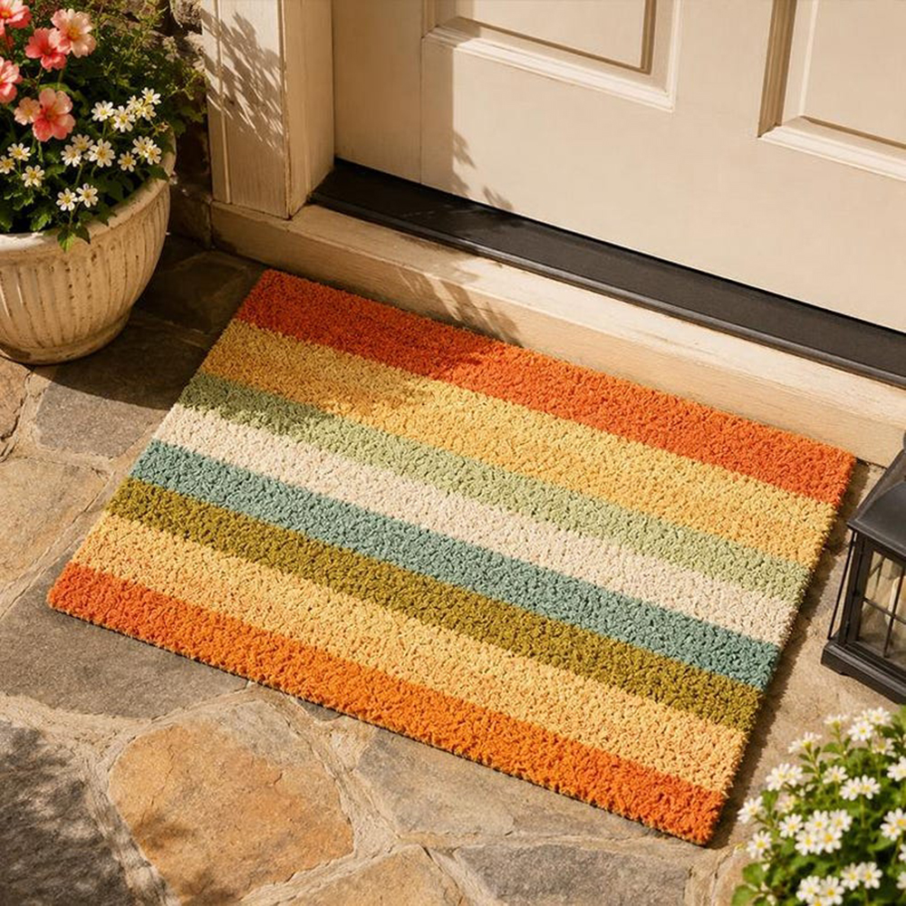 Retro Colorful Stripe Doormat  – обзор и цена Century Textile & Sewing Supply Avenue C North Saskatoon Sk
