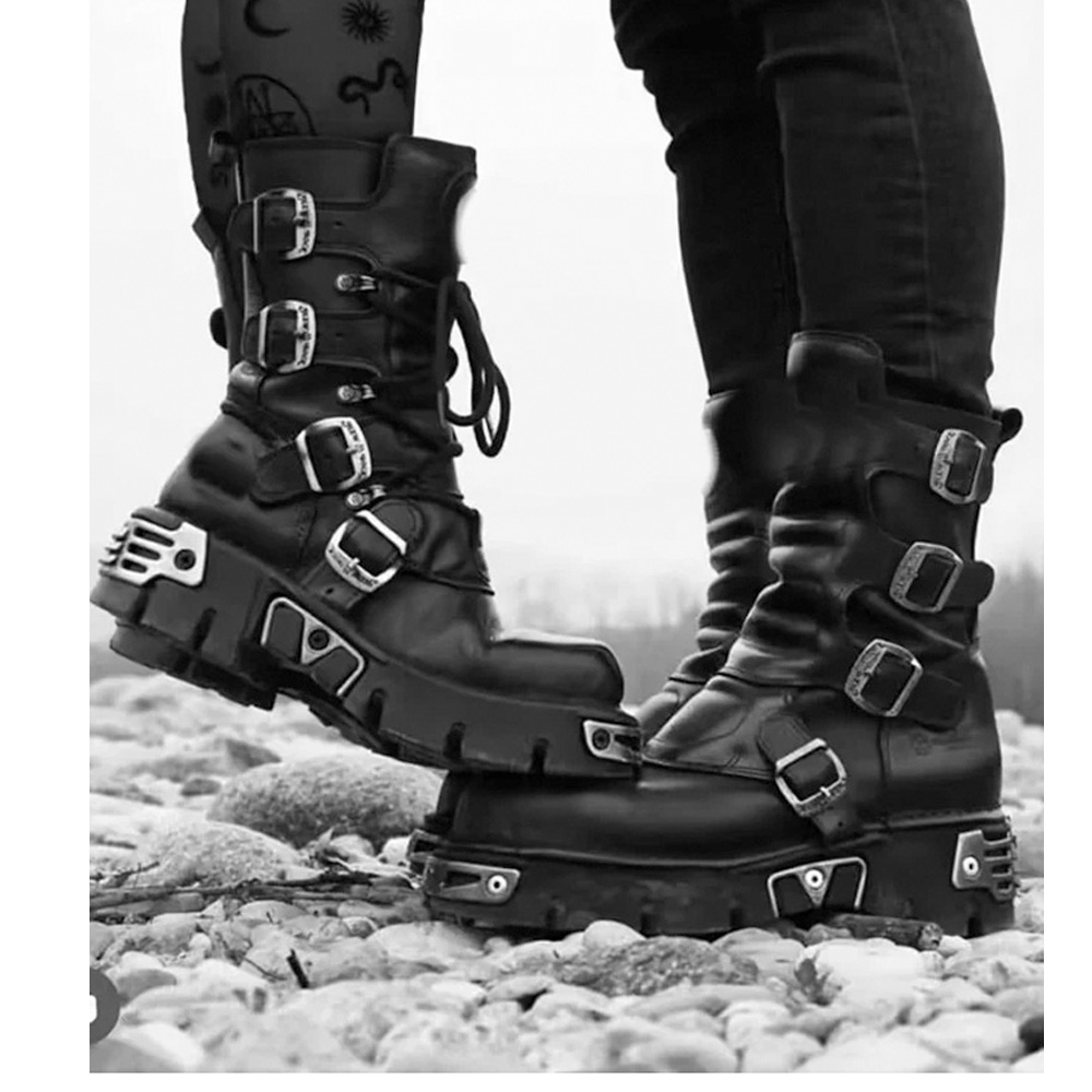 New Men's Punk Motorcycle Boot – обзор и цена Sewing Zipper