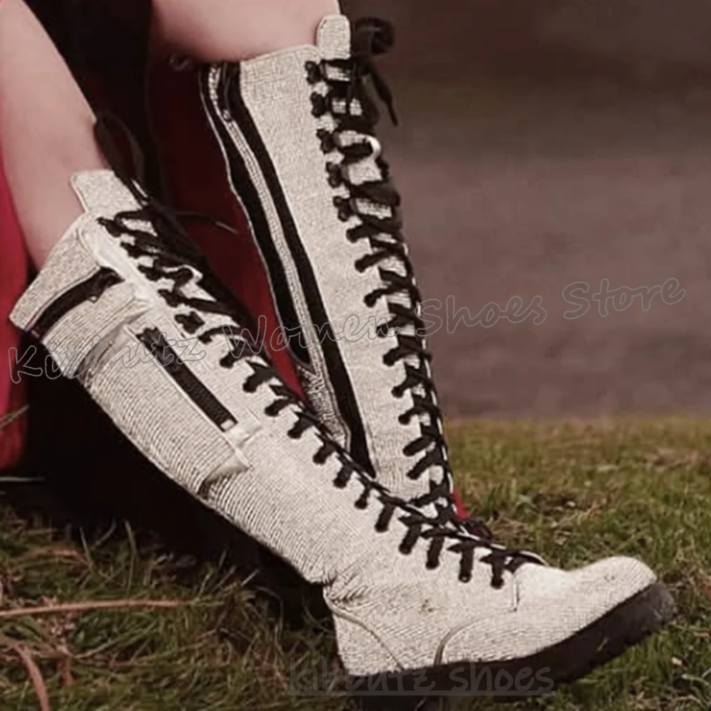 Knee High Boots Bling Glossy P – обзор и цена Sewing Zipper