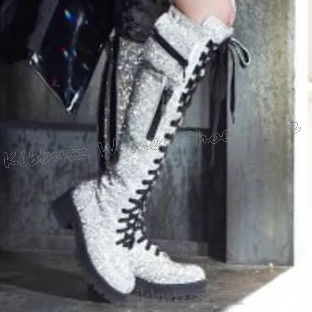Knee High Boots Bling Glossy P – обзор и цена Sewing Zipper