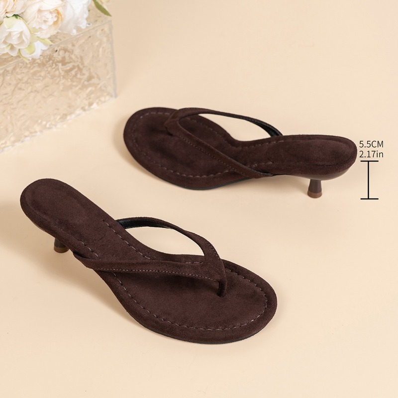 Women Brown Heeled Sandals wit – обзор и цена Sewing Nylon