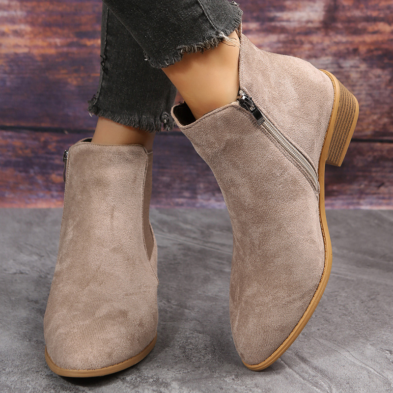 Women's Short Boots Autumn Poi – обзор и цена Sewing Zipper
