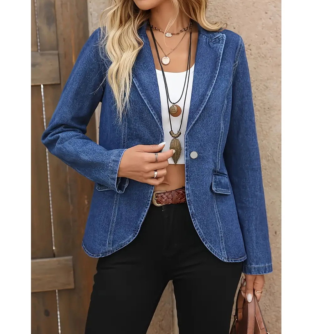 Women's Denim Blazer Jacket Pl – обзор и цена Sewing Jackets