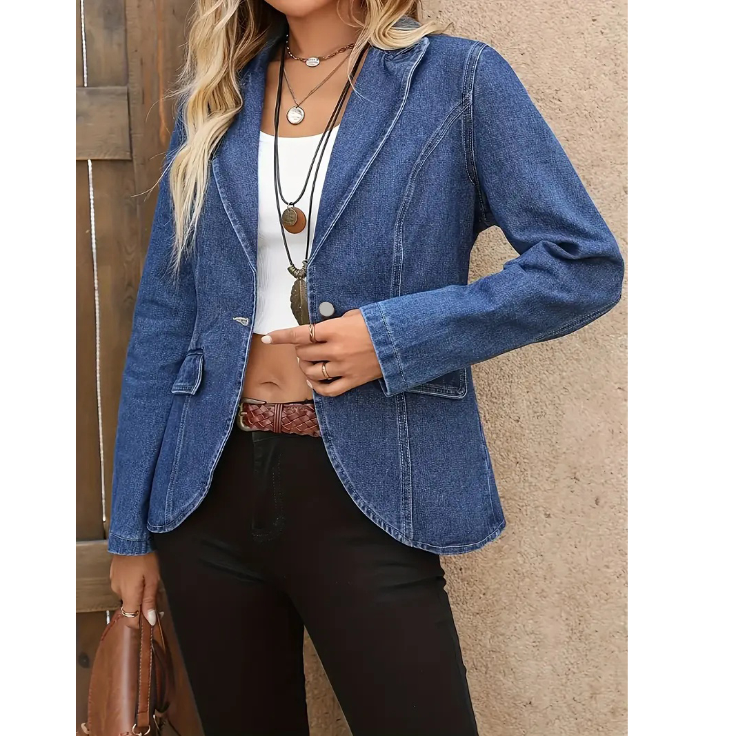 Women's Denim Blazer Jacket Pl – обзор и цена Sewing Jackets