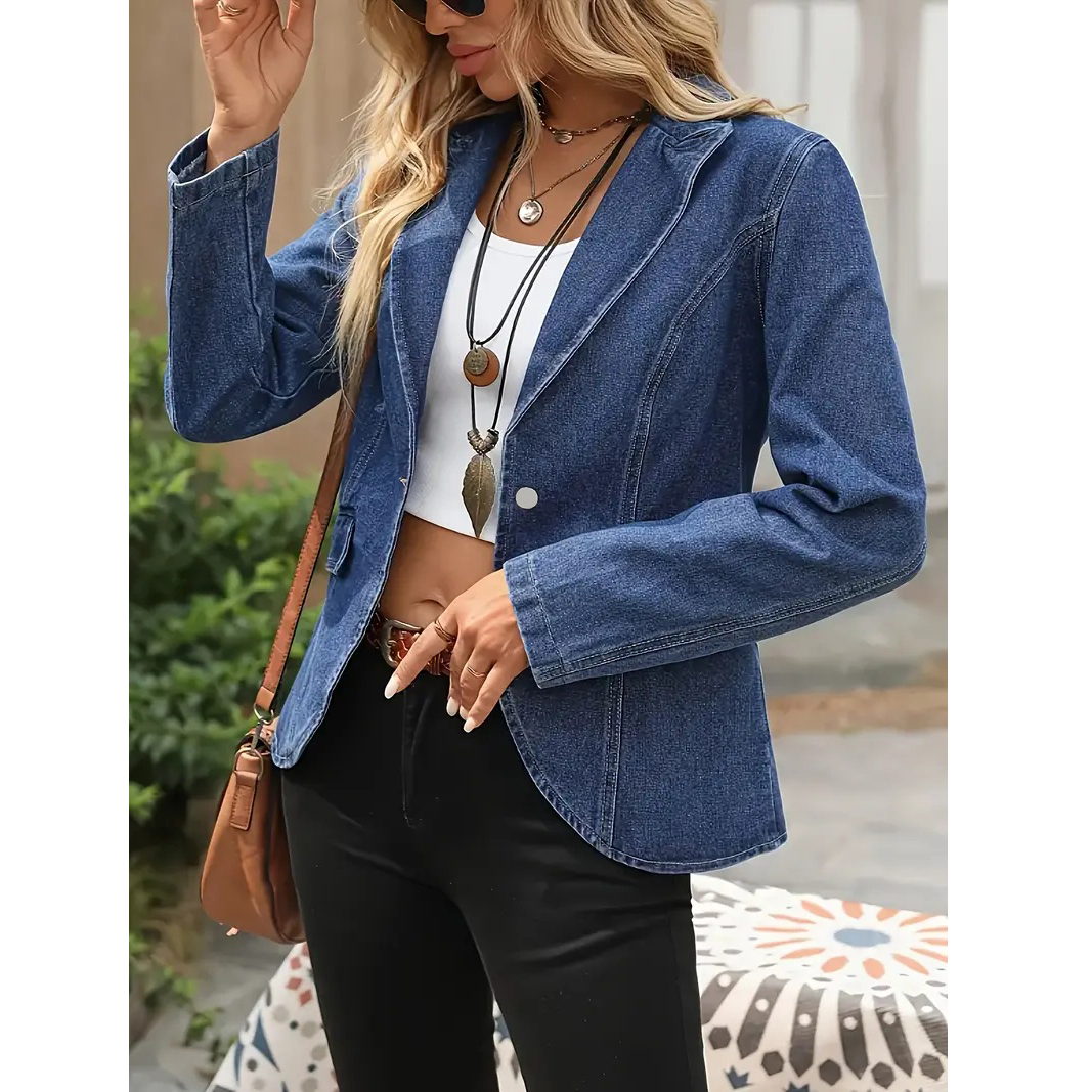 Women's Denim Blazer Jacket Pl – обзор и цена Sewing Jackets