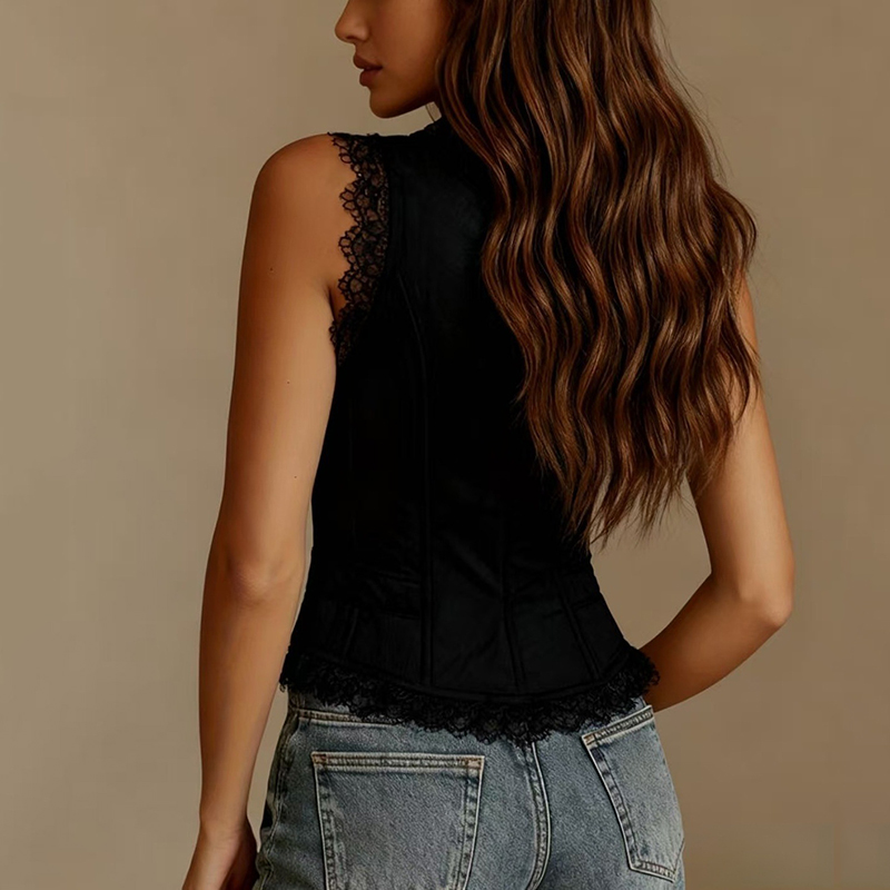 Jacken Damen V Deep Neck Lace  – обзор и цена Sewing Vest