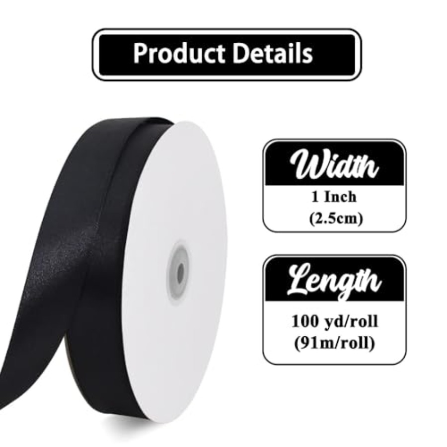 1 Inc x 100y Black Satin Ribbo – обзор и цена Sewing Gt