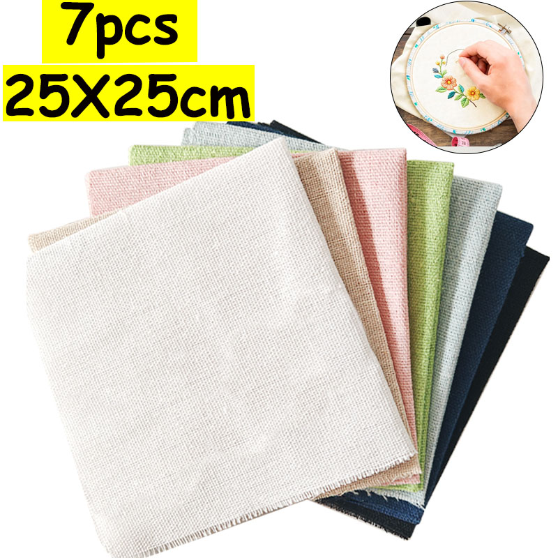 7-Piece Set of 25* 25cm Linen  – обзор и цена Is Sewing Textile Art