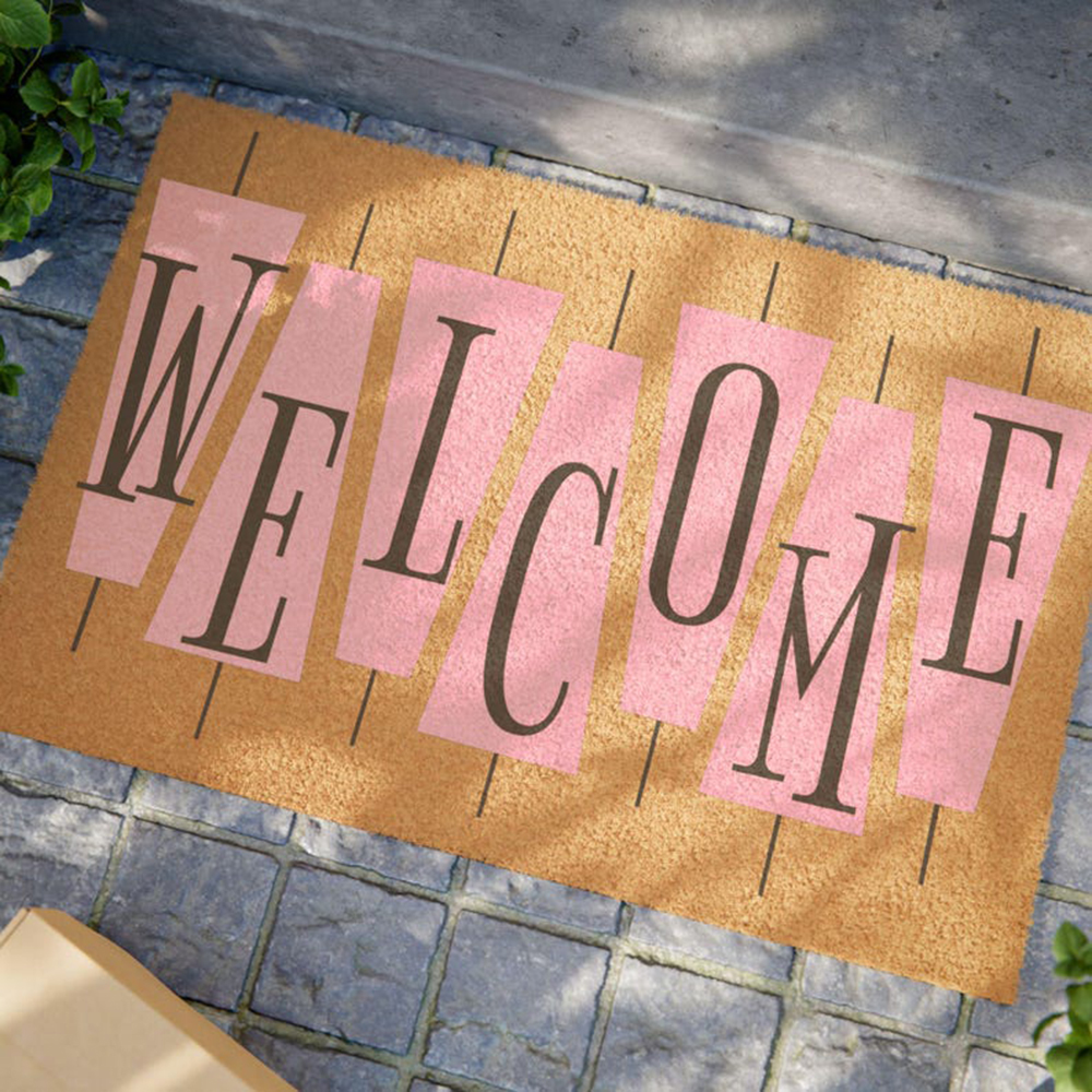 Retro Pink Cute Doormat Welcom – обзор и цена Century Textile & Sewing Supply Avenue C North Saskatoon Sk
