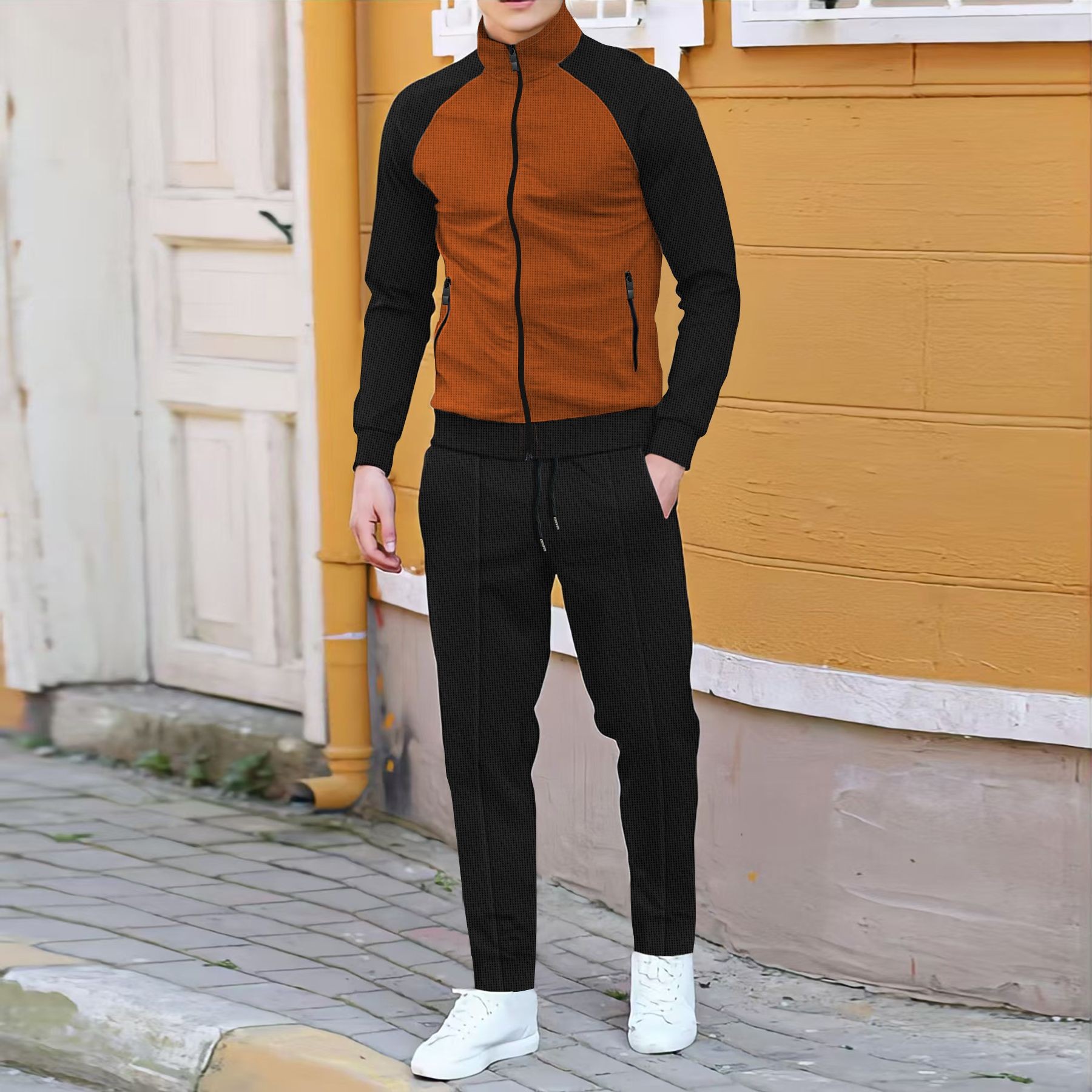 Men Casual Waffle Knit Track S – обзор и цена Sewing Jackets