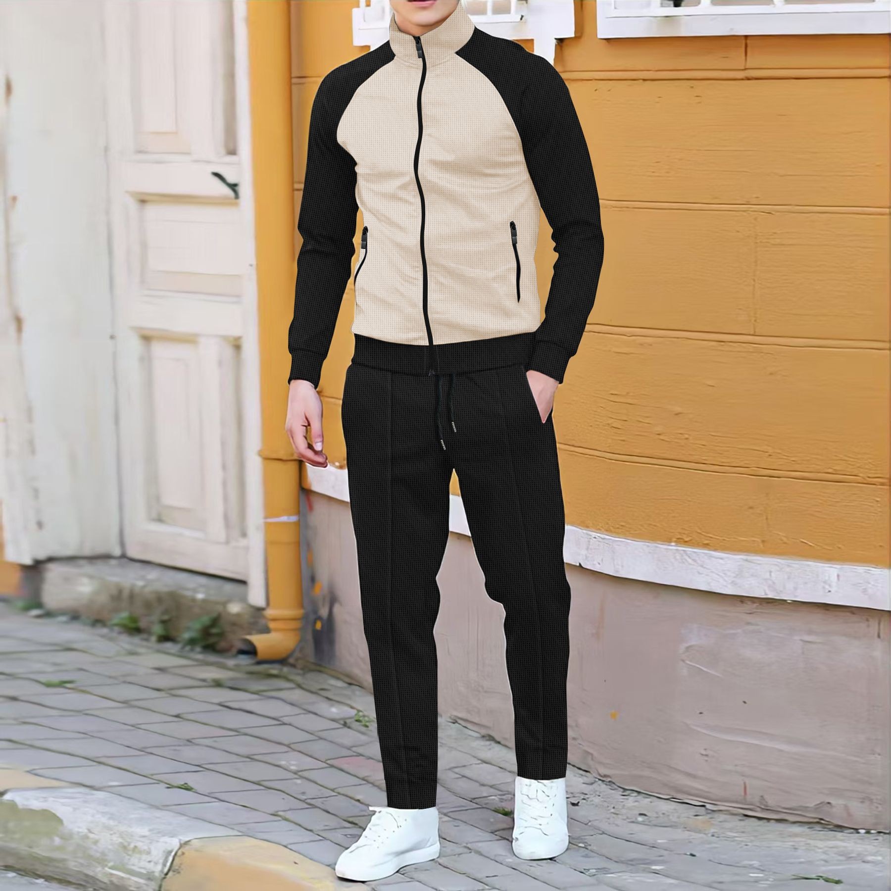 Men Casual Waffle Knit Track S – обзор и цена Sewing Jackets
