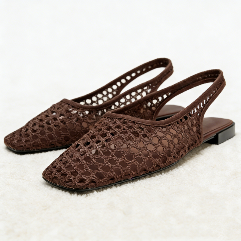 Brown Mesh Cutout Flat Sandals – обзор и цена Elastic Waistband Roll