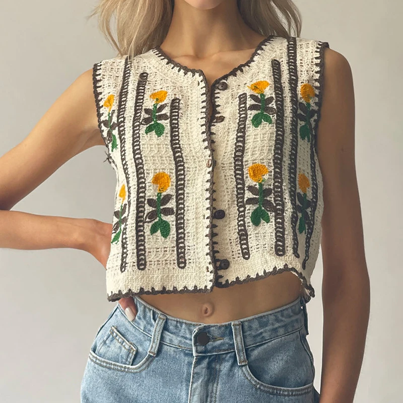 Floral Embroidered Crochet Swe – обзор и цена Sewing Vest