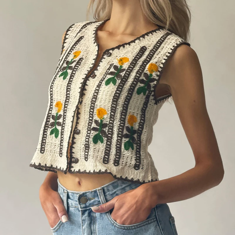 Floral Embroidered Crochet Swe – обзор и цена Sewing Vest