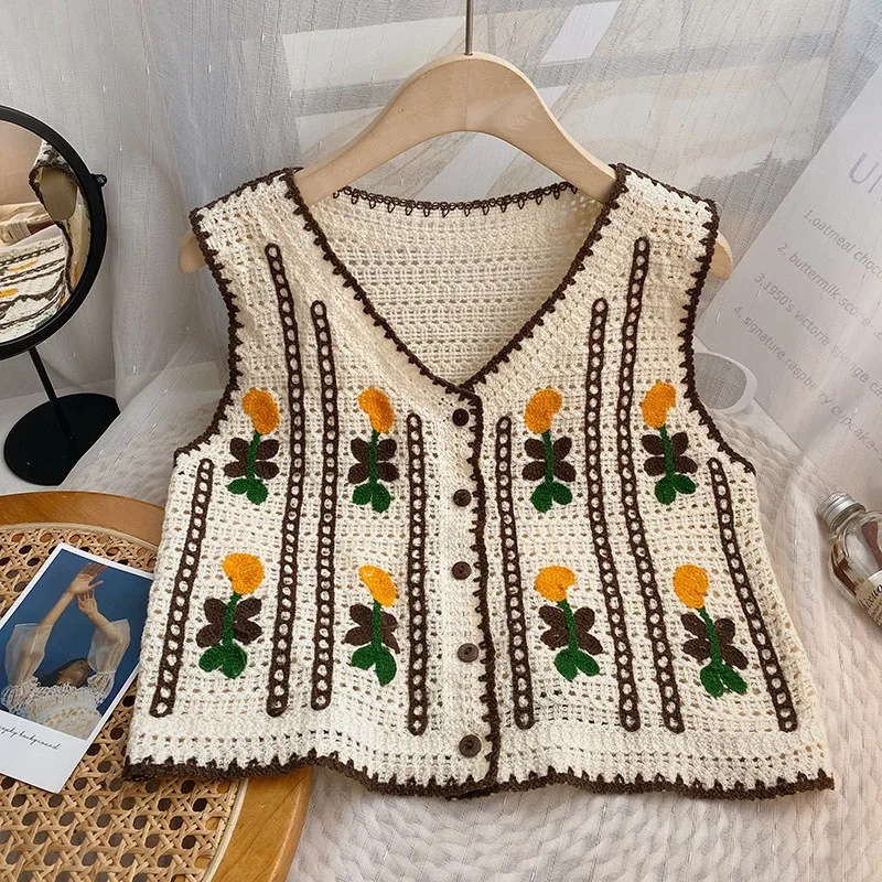 Floral Embroidered Crochet Swe – обзор и цена Sewing Vest