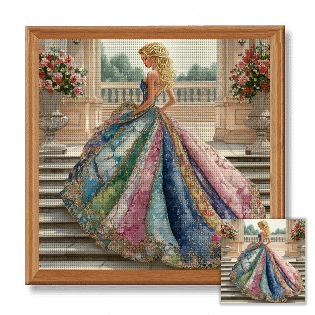 Pre printed cross stitch set 
